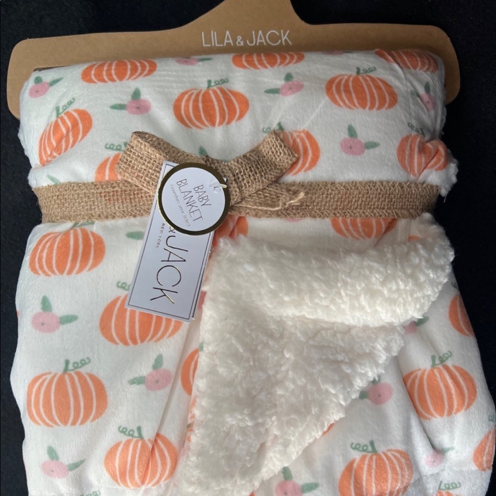Lila & Jack Pumpkin Baby Blanket